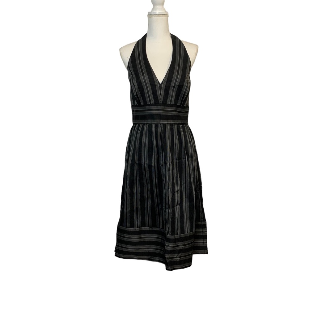 LIZ CLAIBORNE Striped Halter Midi Dress Sz 12